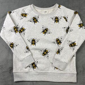 L.A. Soul Sweatshirt Womens Small Bumble Bee Graphic Heather Grey Fleece Raglan